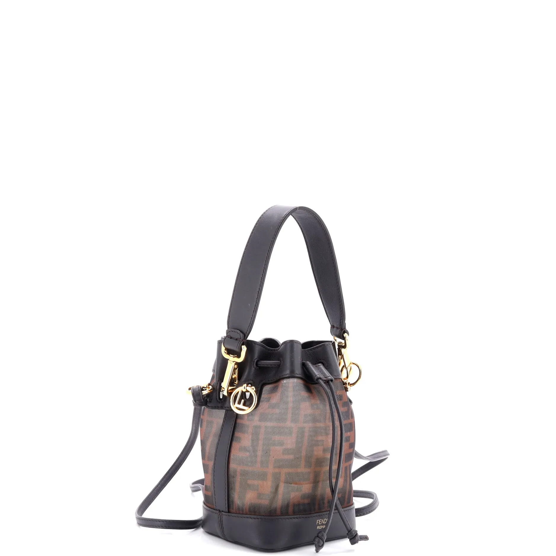 Mon Tresor Bucket Bag Zucca Mesh with Leather Mini