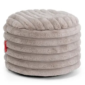 Small Round Footstool - Ultra Plush Cord Minky